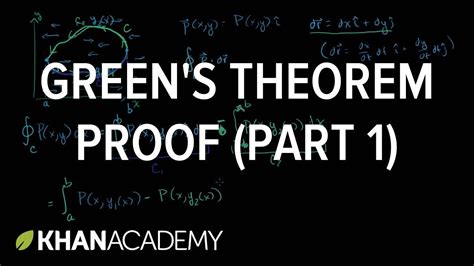 Green's theorem proof part 1 | Multivariable Calculus | Khan Academy | Calculus, Khan academy ...