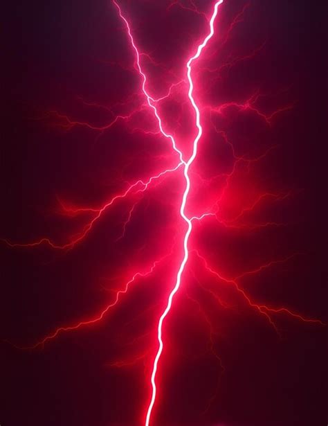 Premium AI Image | Photo of a dramatic red and black lightning strike illuminating the night sky