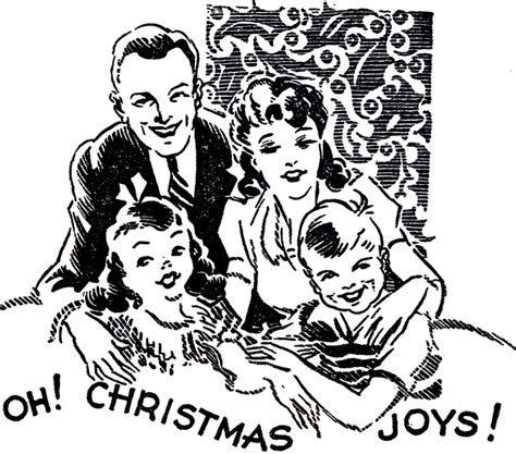 16 Retro Black and White Christmas Clipart! - The Graphics Fairy