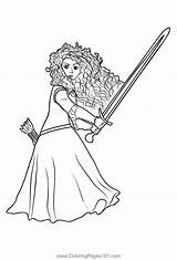 Brave Coloring Pages Merida Disney Printable Little Toaster Princess  sketch template