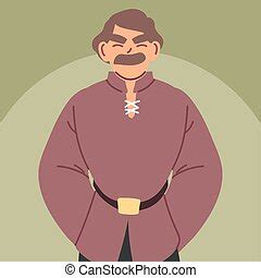 Medieval peasant icon cartoon vector. man peasant. king game people. | CanStock