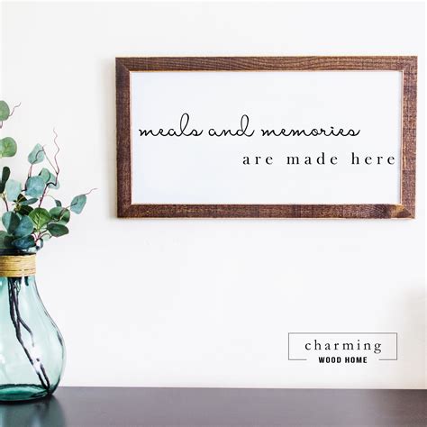 Meals and Memories are Made Here Painted Wood Sign in 2020 | Dining room wall decor, Room wall ...