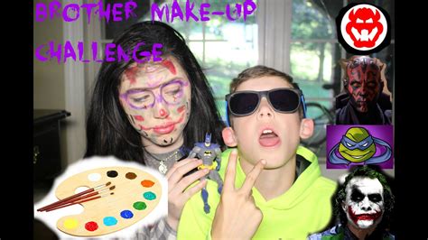 Little Brother Makeup Challenge - YouTube