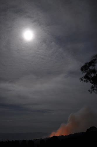 Fire & Ice: Moon with ice halo and planned burn near Monbu… | Flickr