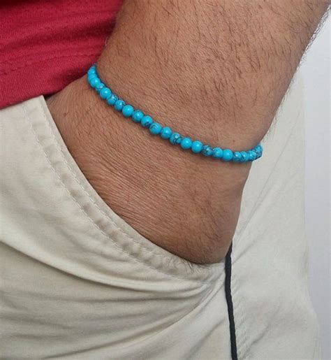 image 0 Turquoise Beads, Turquoise Blue, Bracelets For Men, Jewelry Bracelets, Simple Man, Men's ...