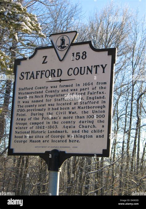 STAFFORD COUNTY Stafford County was formed in 1664 from Westmoreland ...