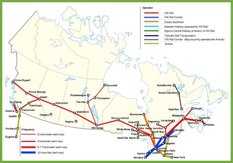 Railway map of Canada - Ontheworldmap.com