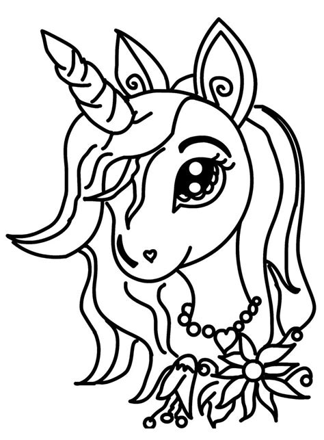 Cute Unicorn Coloring Pages- How to Draw » Draw 2 Color #cute #drawing #unicorn | Unicorn ...