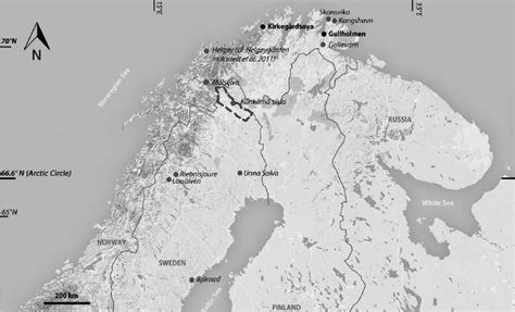 Map of northern Fennoscandia with archaeological sites marked (cf.... | Download Scientific Diagram