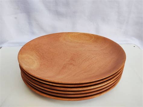 Wooden Dinner Plate Set 6 Pcs 10 Inch Decorative Plates - Etsy