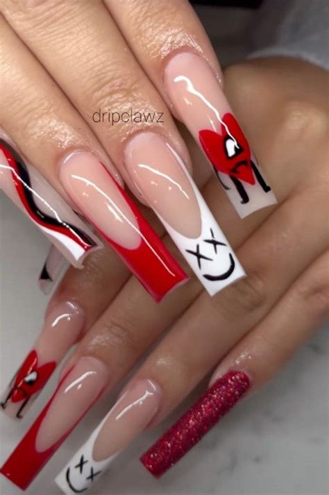 bad bunny nails | Fake nails designs, Bunny nails, Acrylic nails coffin ...