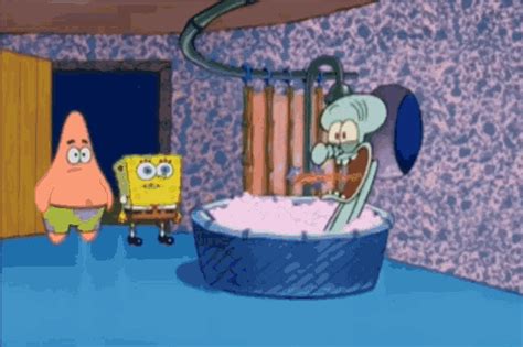 Squidward Screaming In The Bathtub GIFs | Tenor