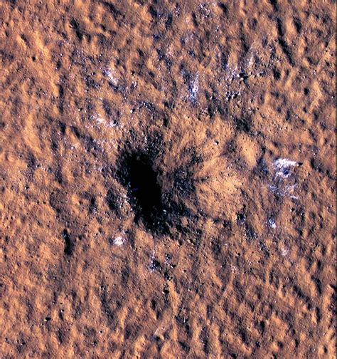 NASA discovers a new, two-block-wide crater on Mars with signs of water ice