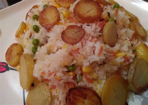 Fried Aloo Rice Recipe by Kuldeep Kaur - Cookpad