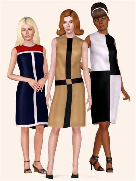 Mod The Sims - On the Cross – 60s Mod Dress for Teen-Elder