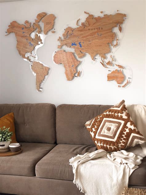 Wooden World Wall Map