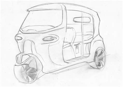 Auto Rickshaw Sketch at PaintingValley.com | Explore collection of Auto ...