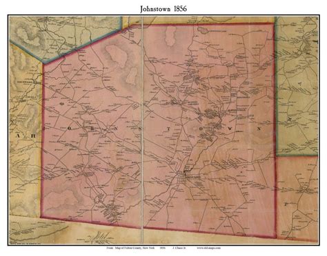 Johnstown 1856 Old Town Map with Homeowner Names New York - Reprint ...