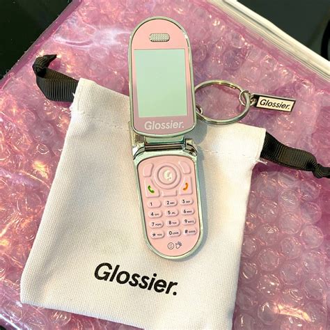 Glossier LA Limited Edition Phone Keychain in 2022 | Glossier, Pink pouch, White bag
