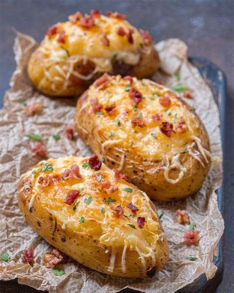 Stuffed Jacket Potato with Cheese and Bacon - Hillfarm Oils