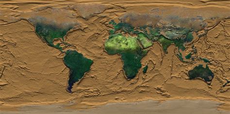 Map of the Earth without water. : r/pics