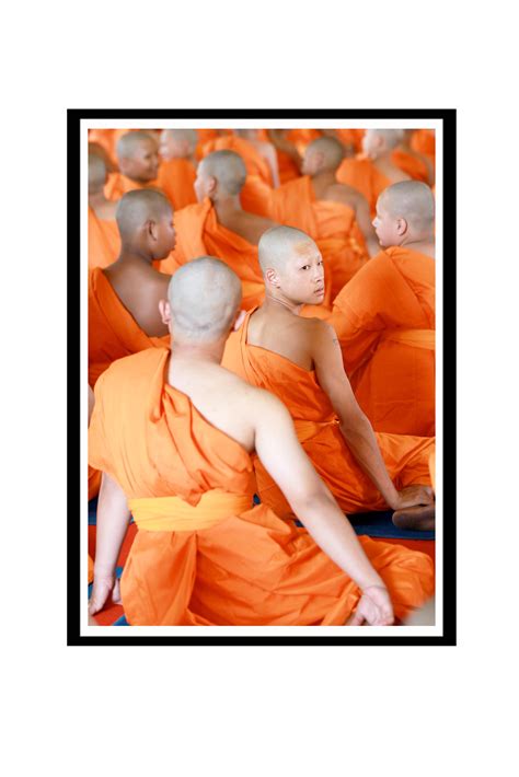Poster with frame Monks in Temple - Chiang Mai - Thailand By Emmanuel Catteau