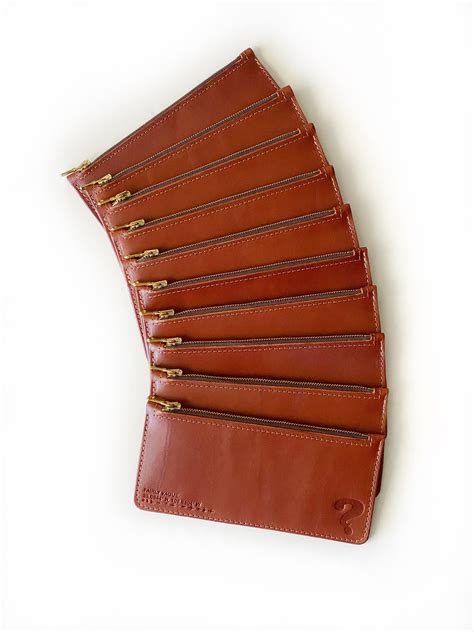 Leather Clutch Style Zipper Wallet Brown Leather Women's Zipper Wallet ...