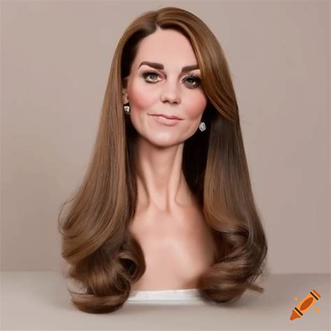 Kate middleton styling head with long flowing hair on Craiyon