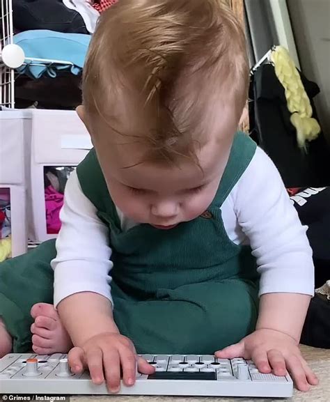 Grimes posts heart-melting video of X AE A-XII, 10 months, laughing as he plays on a synthesizer ...