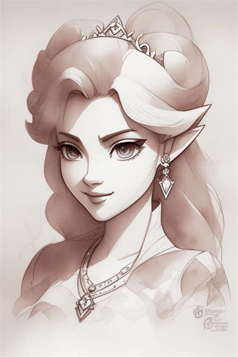 PolyCrumbs: (Princess Peach from legend of Zelda wind waker portrait)