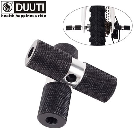 DUUTI 1 Pair Bicycle Foot Pegs Aluminum Alloy Mountain Bike Ultralight Front Rear Axle Foot Pegs ...