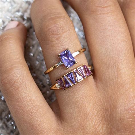 Purple Sapphire Rings | Gold diamond wedding rings, Fine jewelry, Jewelry