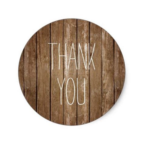 Rustic Wood Thank You Sticker | Zazzle | Rustic wood, Thank you ...