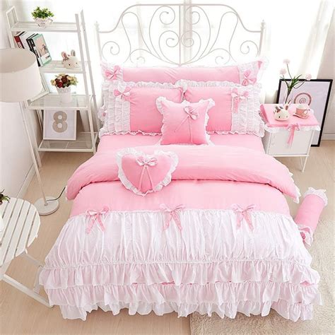 100% PURE COTTON GIRL'S PRINCESS WIND SKIRT RUFFLE DUVET BEDDING SET (3 ...