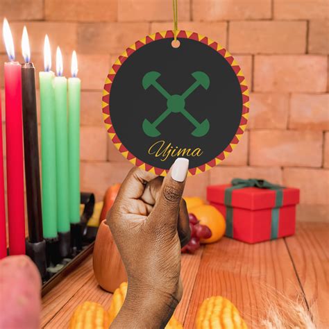 Ujima Kwanzaa Ornaments, Kwanzaa 7 Principles Collective Work and Responsibility, Happy Kwanzaa ...