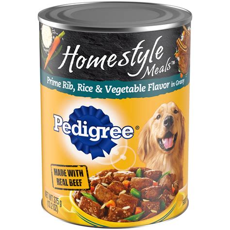 PEDIGREE Homestyle Meals Adult Canned Wet Dog Food Prime Rib, Rice and Vegetable Flavor, 13.2 oz ...