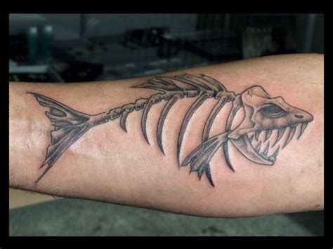 Tribal Fish Skeleton Tattoos