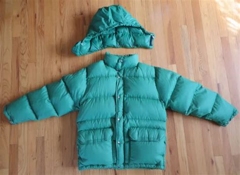 VINTAGE 70S BROWN Label The North Face Goose Down Puffer Coat w/Hood Green M $200.00 - PicClick