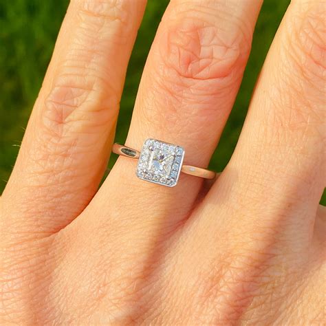 Platinum Princess Cut Diamond Halo Engagement Ring – John Ross Jewellers