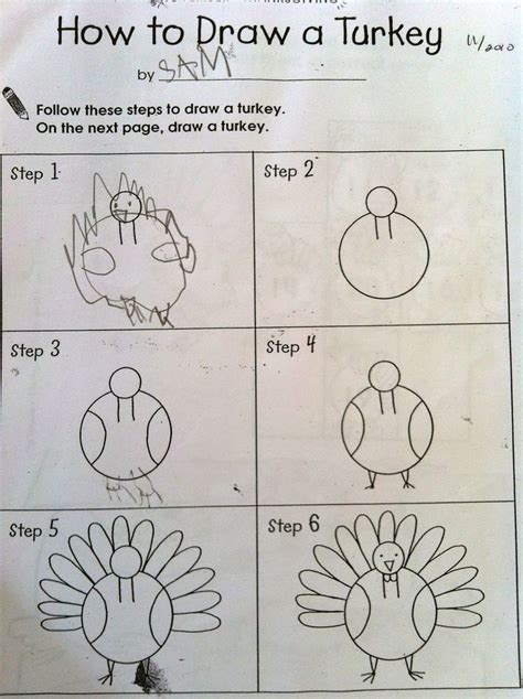 How to draw a Turkey for kids | Turkey crafts kids, Turkey drawing, Kindergarten art lessons