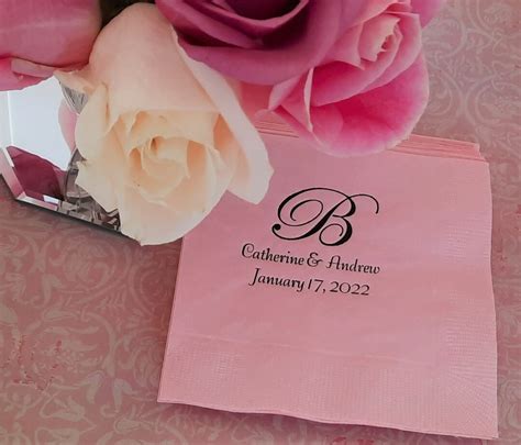 Monogram Wedding Napkins Monogrammed Cocktail Napkins Personalized Napkins in 26 Colors Set of ...