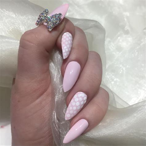 Pink and White Nails | Depop