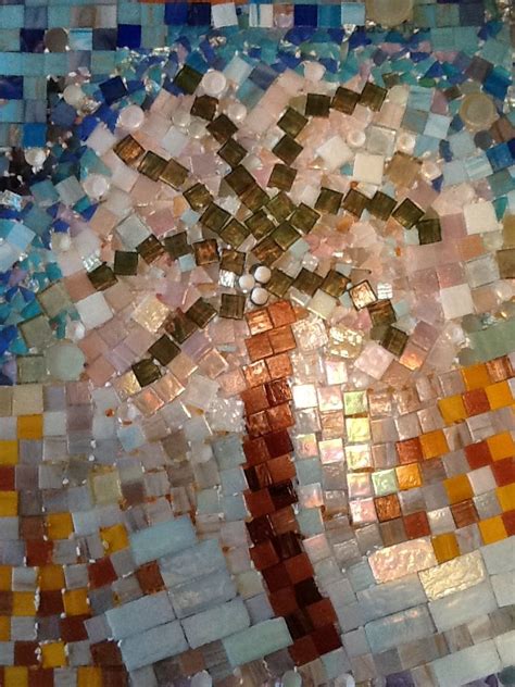 Mosaic using recycled glass tiles and beads | Recycled glass tile ...