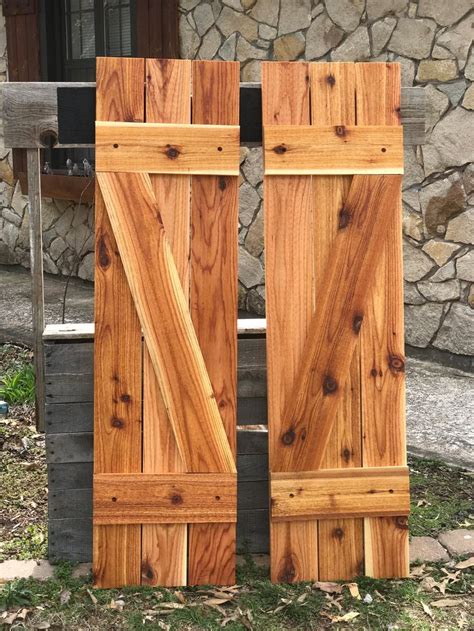 diy rustic cedar shutters - Royce Leach