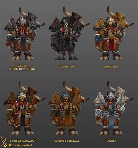 Tauren Heritage Armor Color Variations - by me : wow