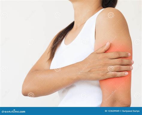 Arms Pain. Beautiful Woman Body Feeling Pain In Shoulders Royalty-Free Stock Photography ...