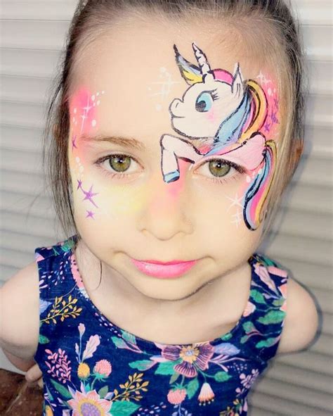 Unicorn pony face painting | Face painting, Pregnant belly painting, Body art