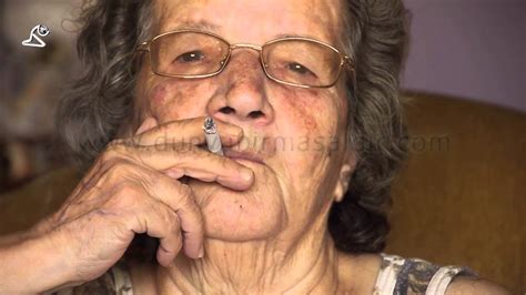 Old Woman Smoking Cigarette