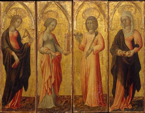Giovanni di Paolo (Giovanni di Paolo di Grazia) | Saints Catherine of Alexandria, Barbara ...