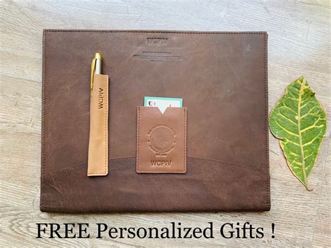 Business Leather Portfolio Leather Padfolio With Custom Logo - Etsy